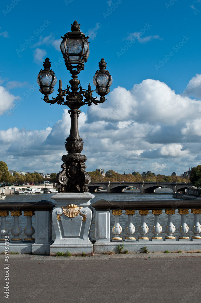 Fototapeta premium réverbère pont alexandre III à Paris