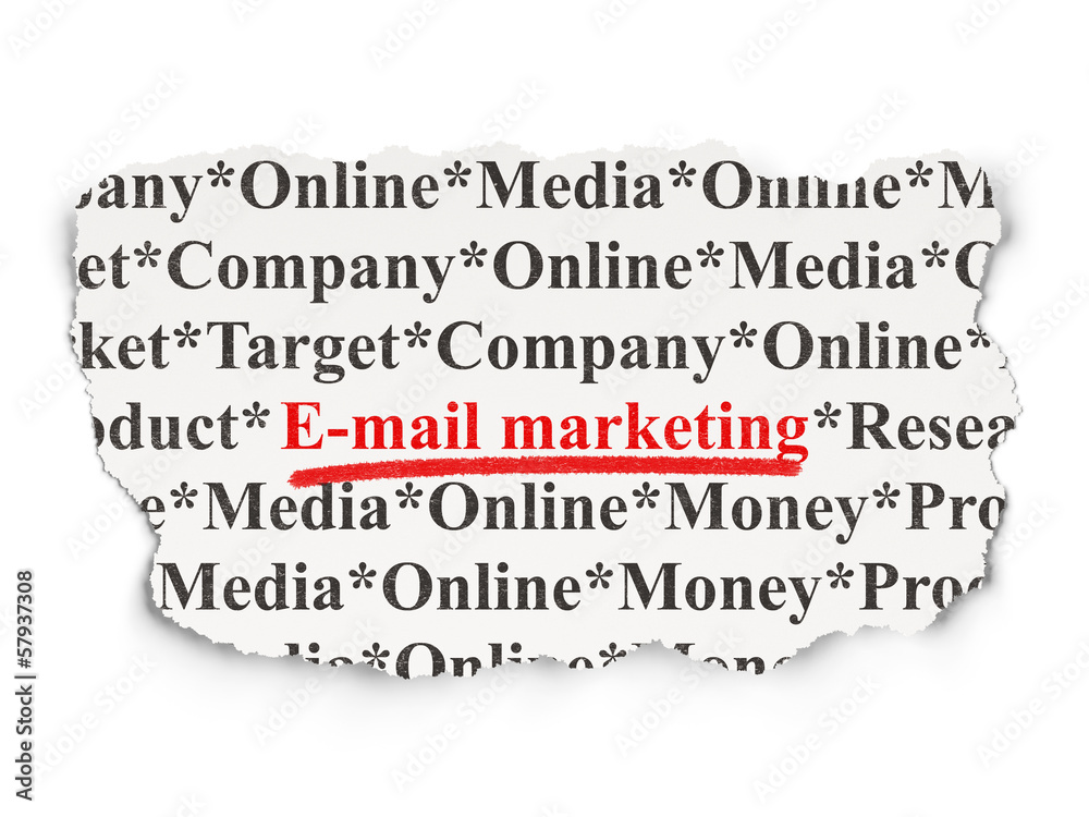 Marketing concept: E-mail Marketing on Paper background