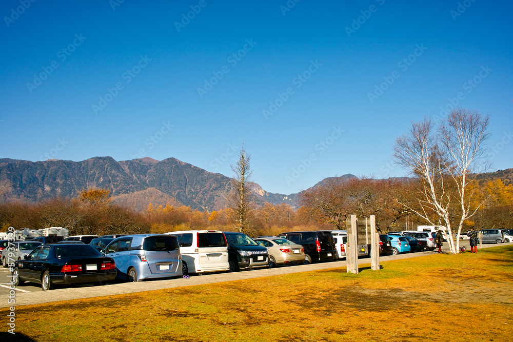Fototapeta premium 三本松園地の駐車場