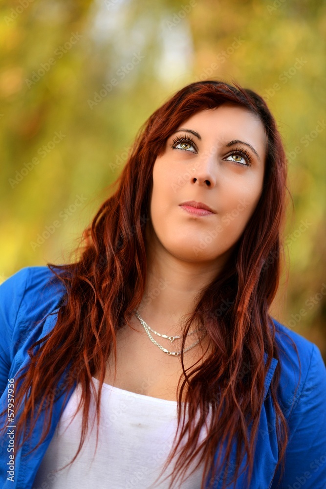 Fototapeta premium woman in autumn park
