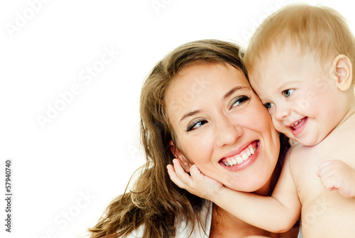 happy mother with baby