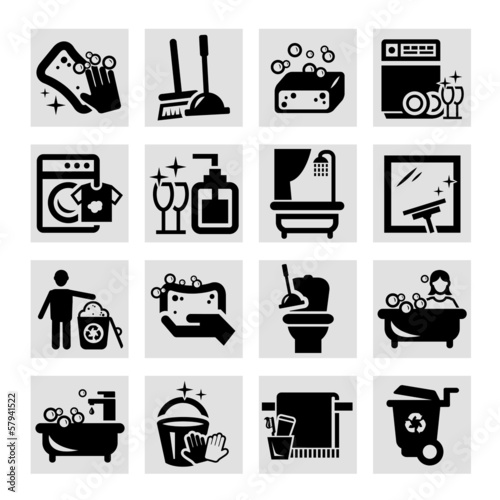 cleaning black icons