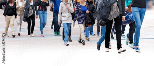 A large group of young people.