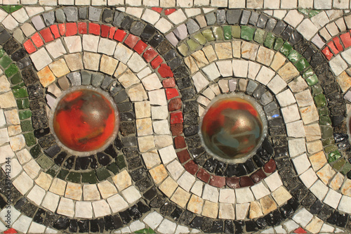 Mosaic decoration on the wall in Plovdiv, Bulgaria