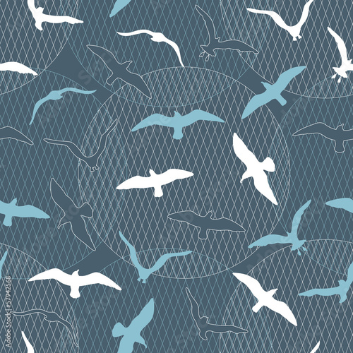 seamless pattern with seagulls
