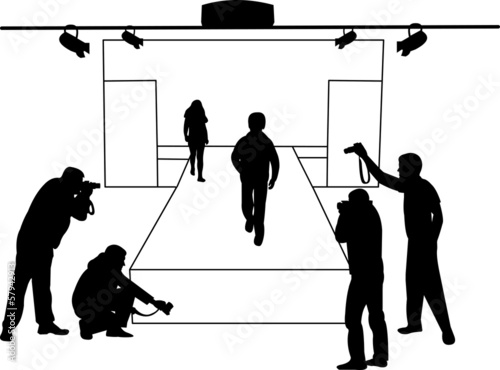 Catwalk and children models silhouette layered