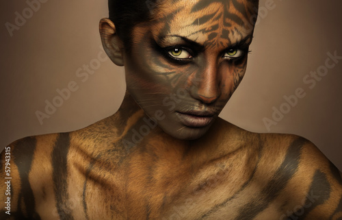 attractive sexy tiger woman