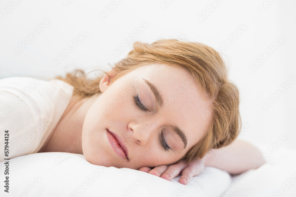 Close up of a pretty woman sleeping in bed Close up of a pretty woman sleeping in bed