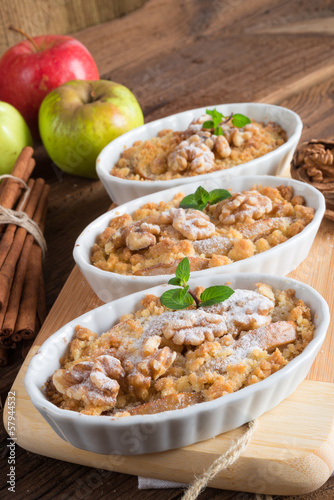 Apple Walnut streusel cake