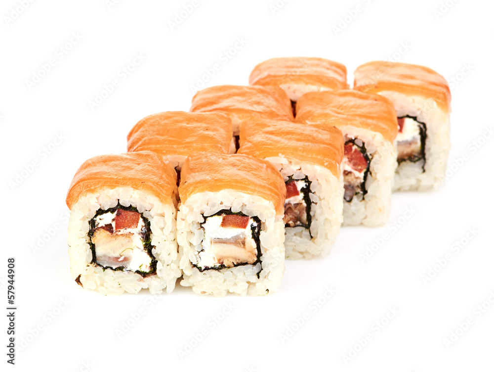 sushi, rolls isolated on white sushi, rolls isolated on white
