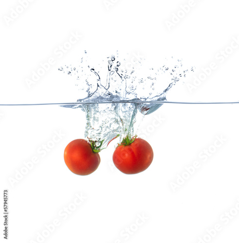 Red Tomato Splash in Water