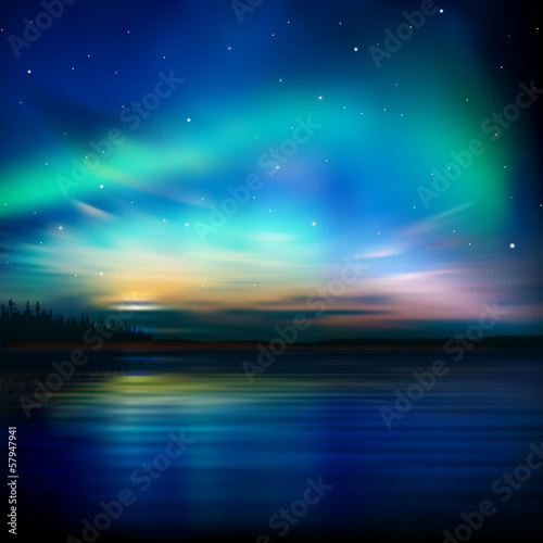 abstract background with sunset and mountains