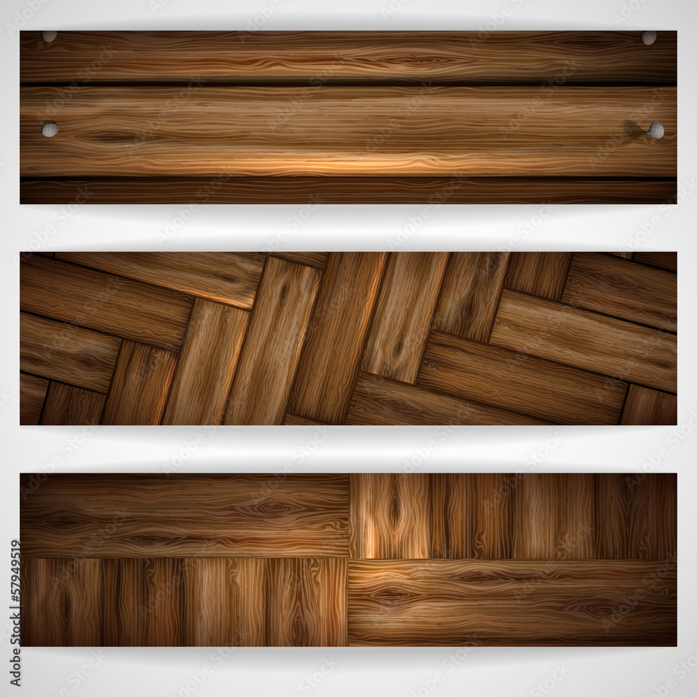 Wooden texture banner.