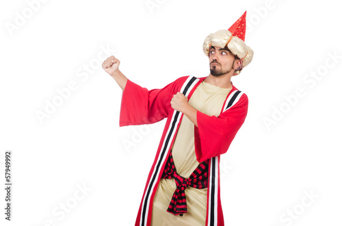 Wizard in costume isolated on the white