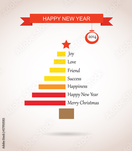 christmas tree made like bar chart with greetings