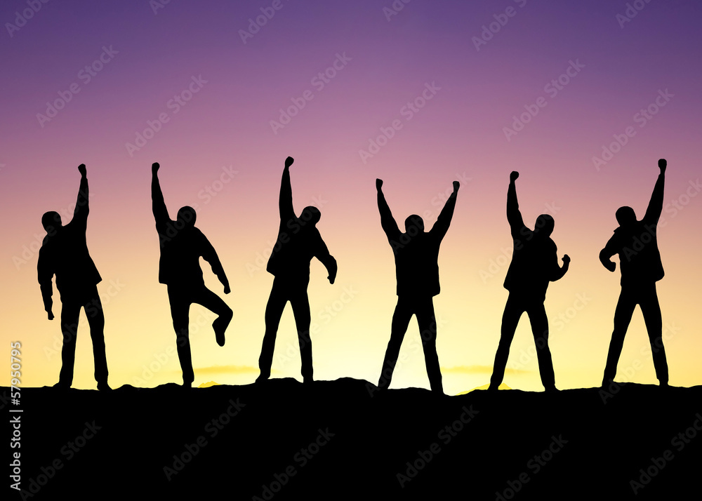 Tourist team on the mountain top. Sport and active life concept Tourist team on the mountain top. Sport and active life concept