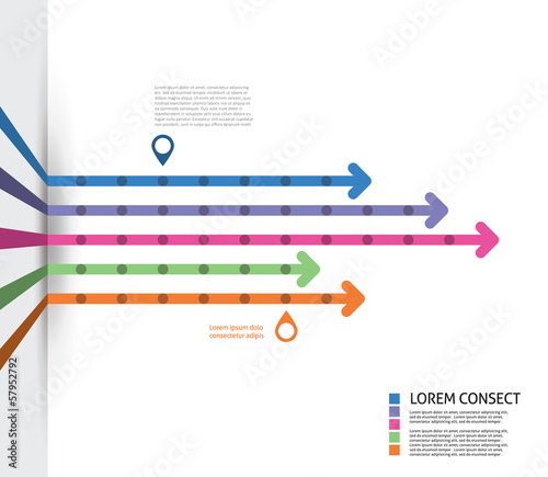 Colorful Flat Arrow Timeline Template - EPS10 Vector Illustratio