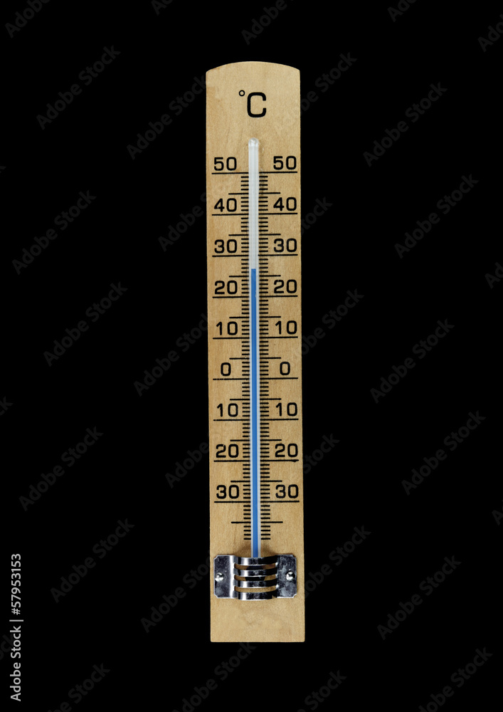 wooden thermometer isolated on black background wooden thermometer isolated on black background
