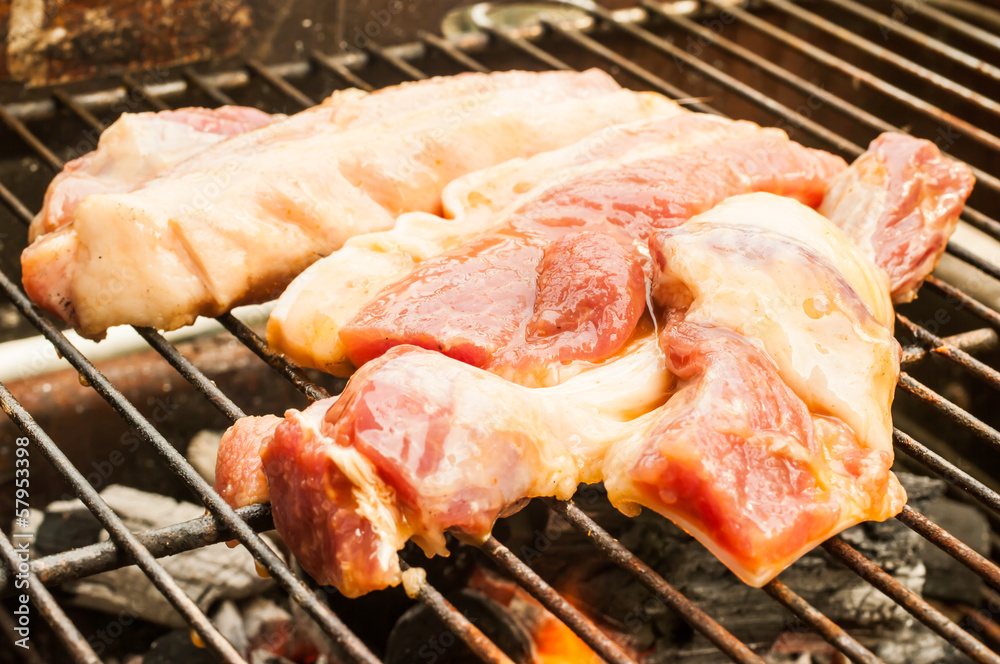 Roasted pork on Stove. Roasted pork on Stove.