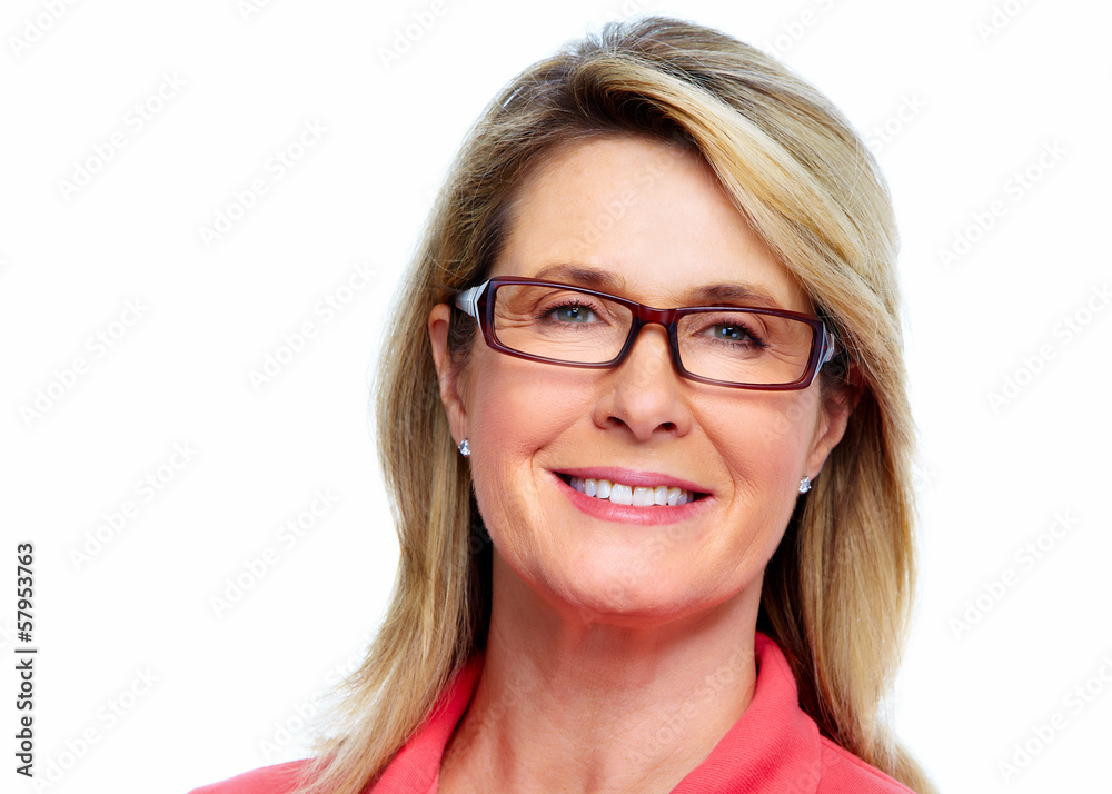 Obraz premium Senior woman with eyeglasses.