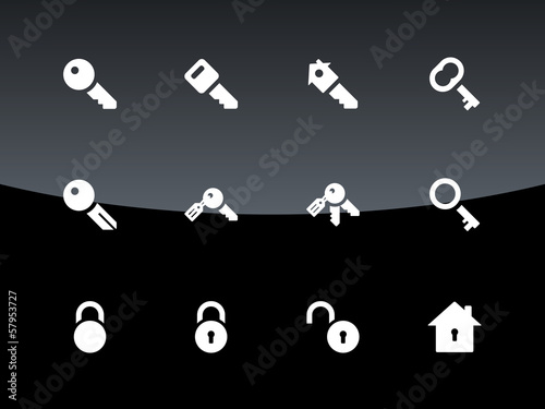 Key icons on black background.