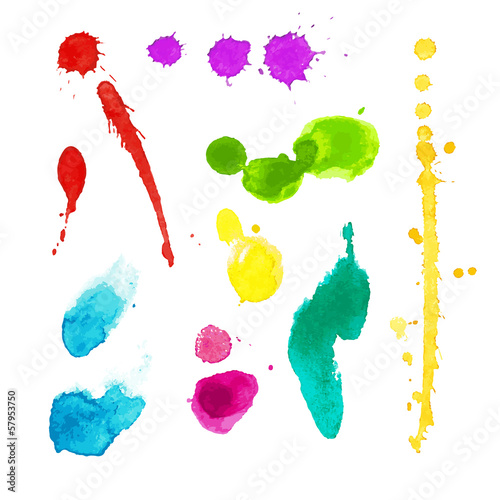 Vibrant watercolor stains