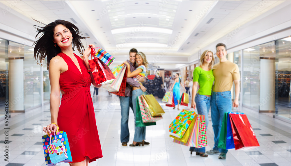 Beautiful Girl with shopping bags. Beautiful Girl with shopping bags.