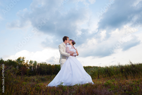 Groom and bride in nature