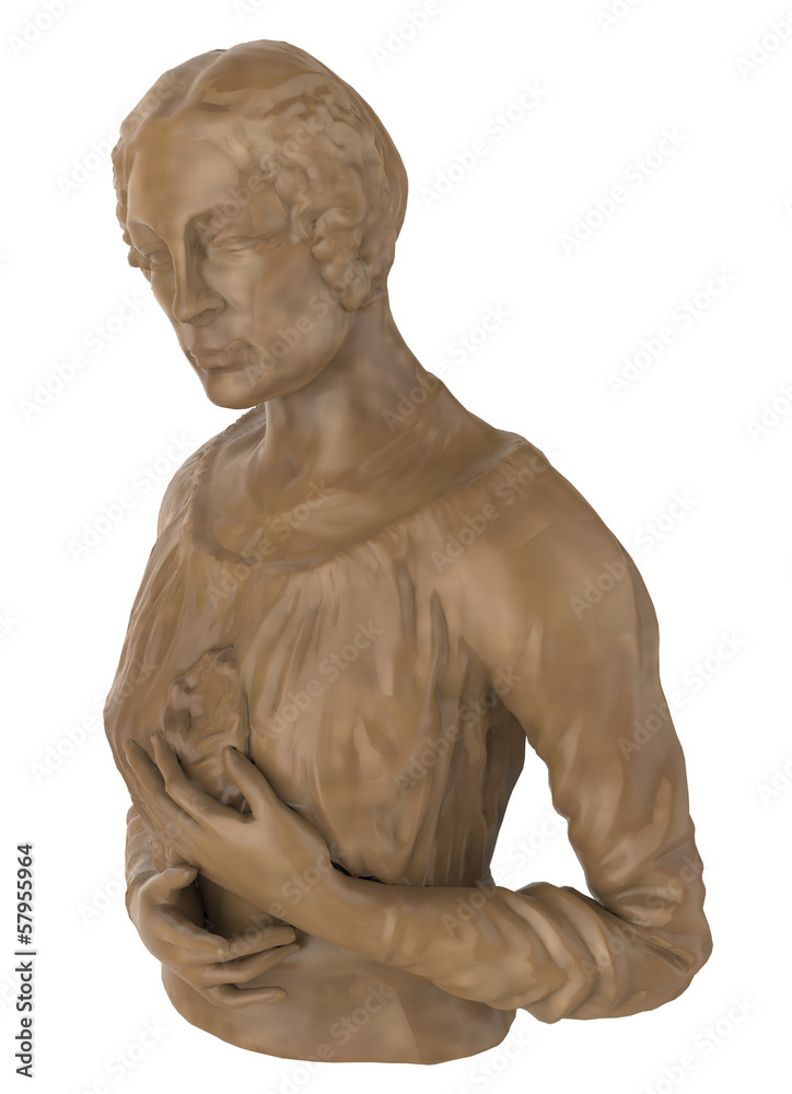 woman bust on a white background woman bust on a white background