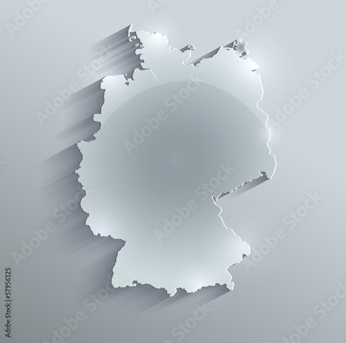 Germany map glass card paper 3D