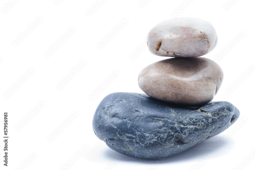 Zen Stone Stacked isolated white background, spa concept Zen Stone Stacked isolated white background, spa concept