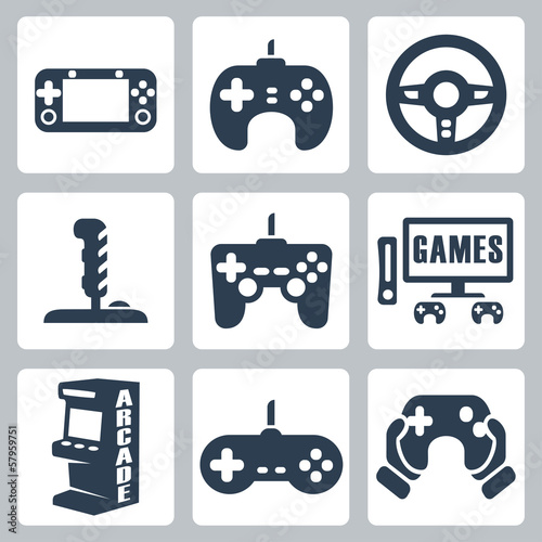 Vector video games icons set