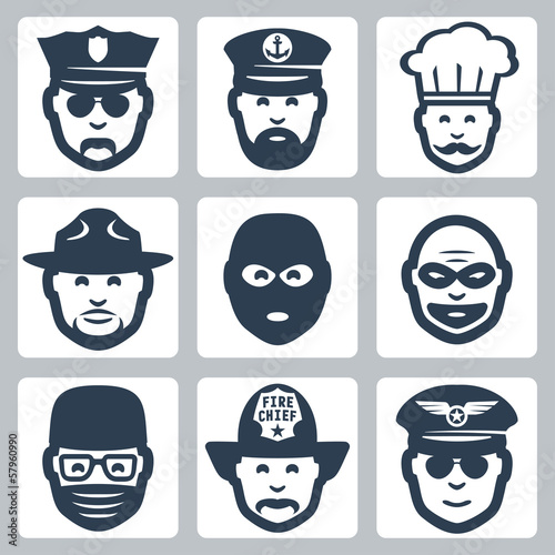 Vector profession icons set