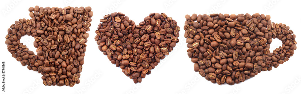 Fototapeta premium Concept from coffee grains.