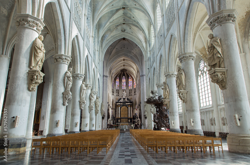 Mechelen - Nave of St. Rumbold's cathedral