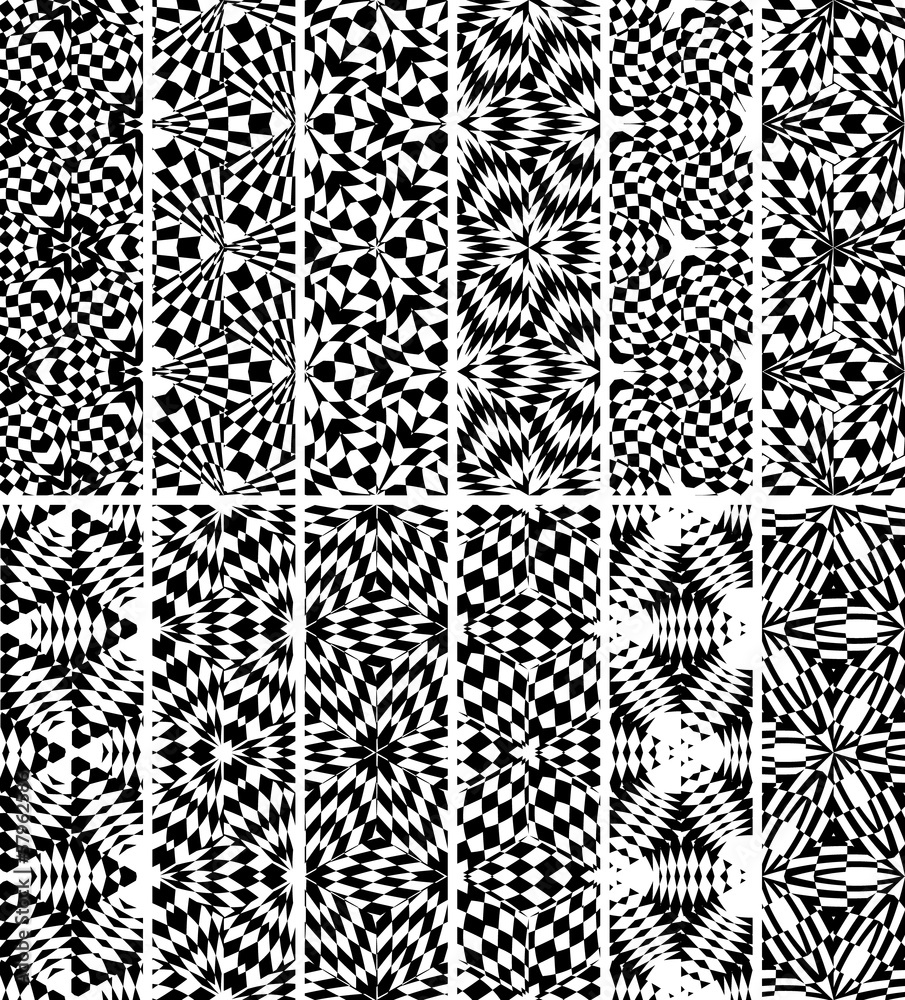 Set seamless decorative geometric pattern, vector Set seamless decorative geometric pattern, vector