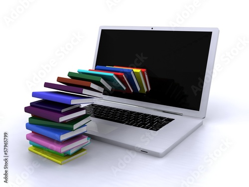 Digital library - books inside computer
