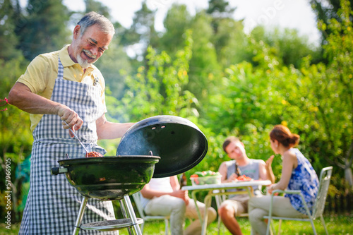 Family having a barbecue party