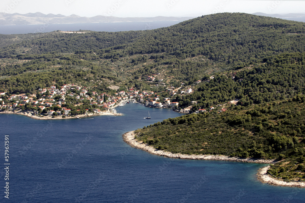 Village Sromorska on island Solta in Croatia