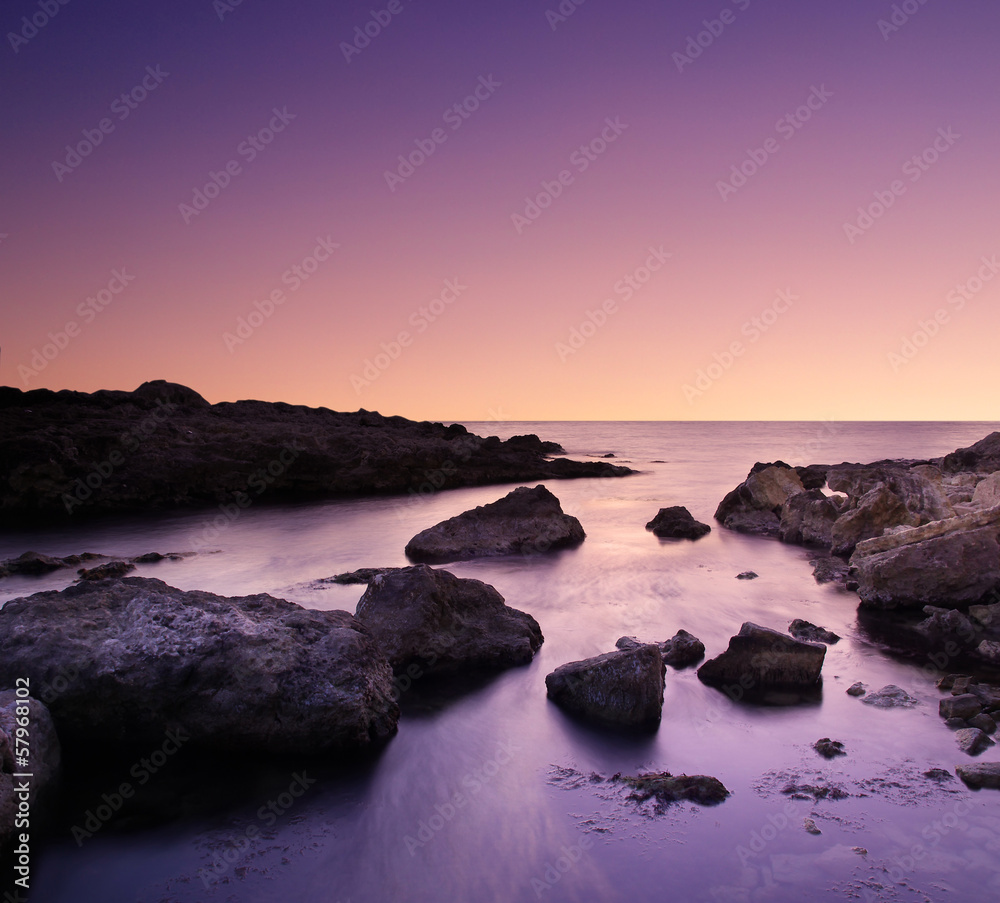 Beautiful seascape during sunset.