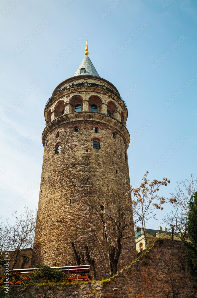Galata Tower (Christea Turris) in Istanbul, Turkey