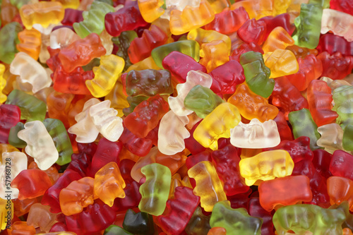 haribo bear candies as background