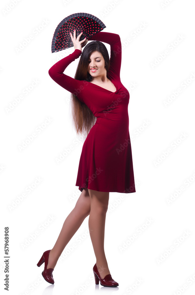 Woman dancing isolated on the white Woman dancing isolated on the white