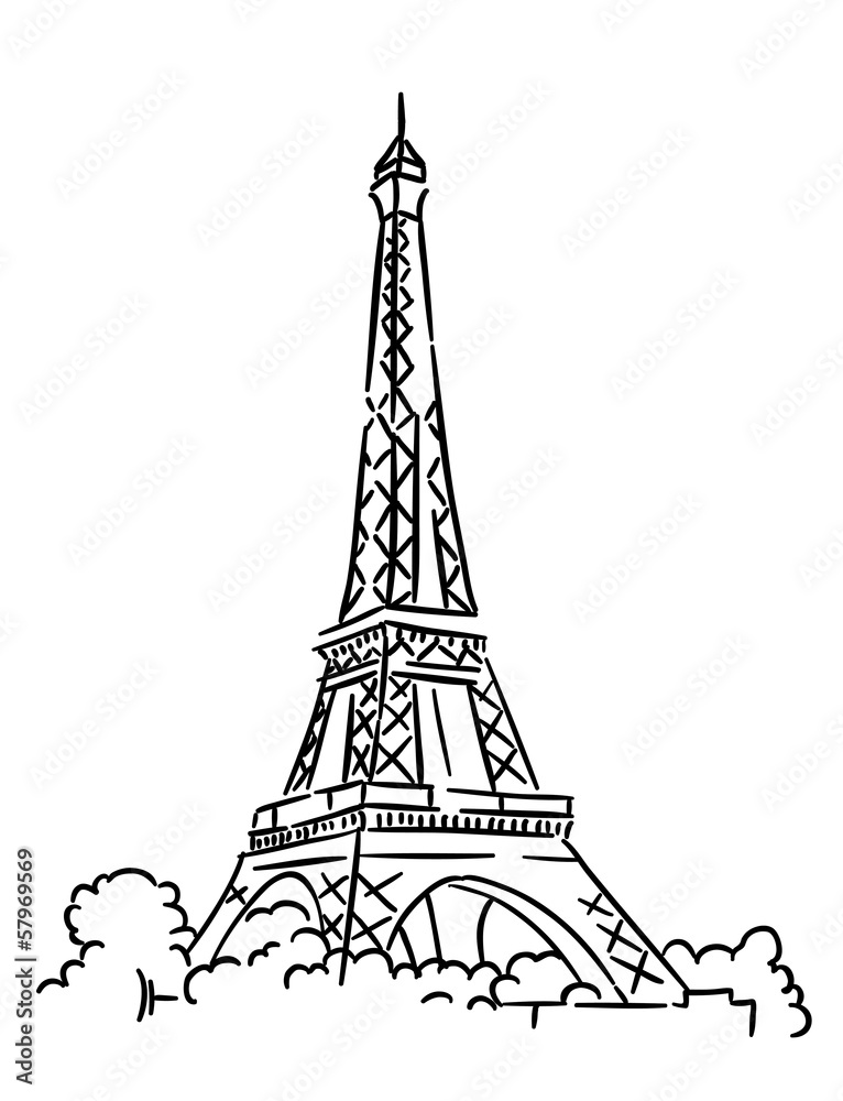 Naklejka premium Eiffel tower in Paris, France