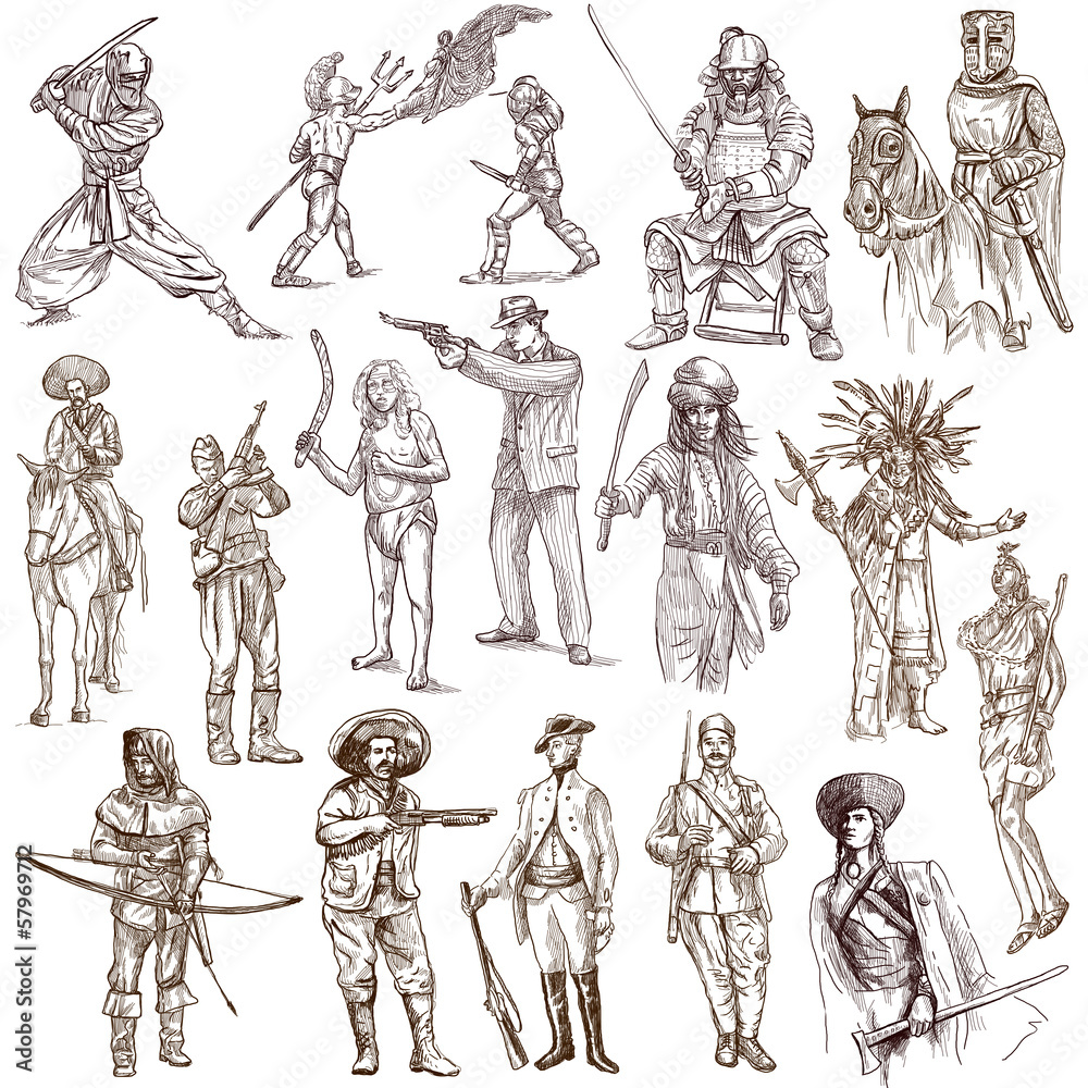 Soldiers, Warriors and Heroes - Full sized hand drawings Soldiers, Warriors and Heroes - Full sized hand drawings