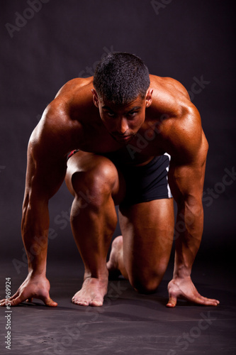 young bodybuilder posing