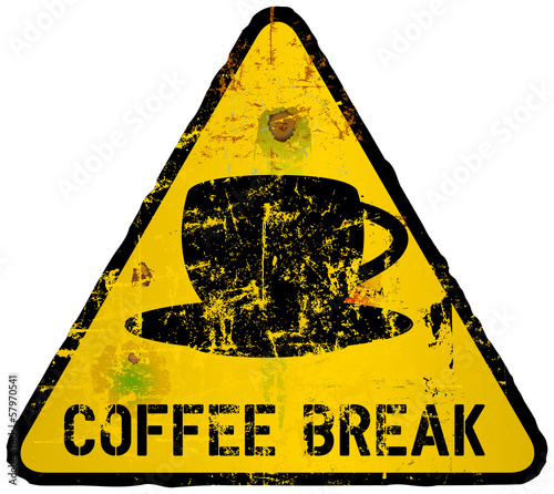 coffee break sign, in the style of a road sign, vector