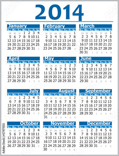 calendar 2014