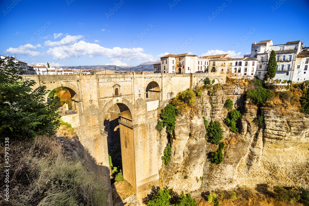 Bridge of Ronda, one of the white villages of Malaga, Spain.