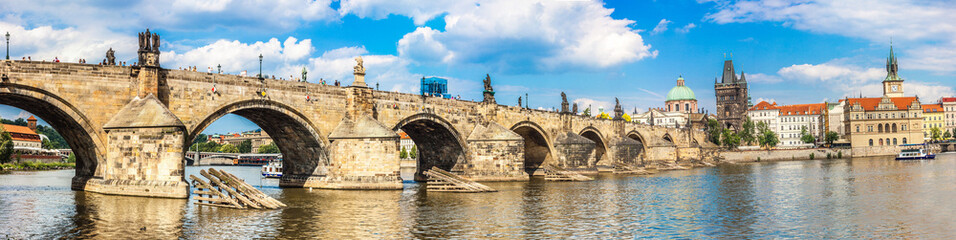 Acrylglasbilder Karlsbrücke Karlsbrücke und Moldau im Sommer  © Sergii Figurnyi